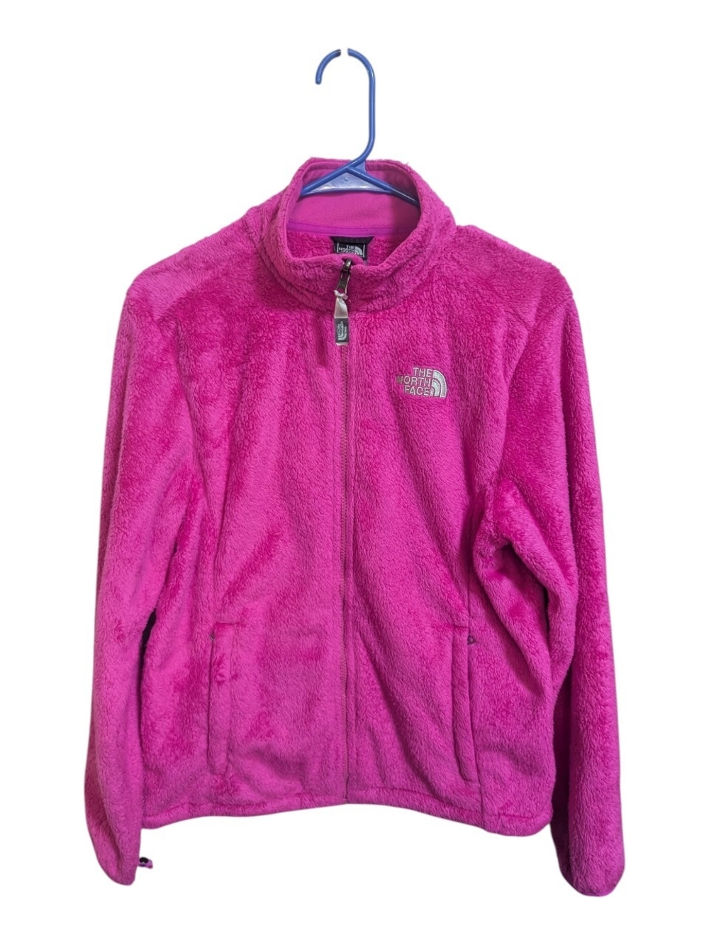 The North Face Womens Jacket Sz Medium Pink Osito Fleece Zip Up Soft